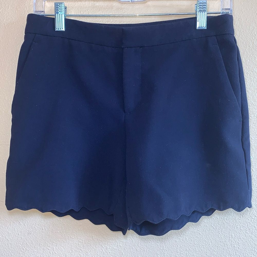 Banana Republic Navy Blue Chino Scallop Hem Shorts - Size 0